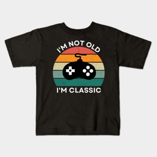 I'm not old, I'm Classic | Game Controller | Retro Hardware | Vintage Sunset | '80s '90s Video Gaming Kids T-Shirt